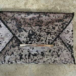 BCBGMaxAzria Black and Silver Sequin Clutch